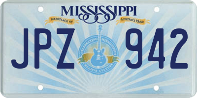 MS license plate JPZ942