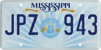 MS license plate JPZ943