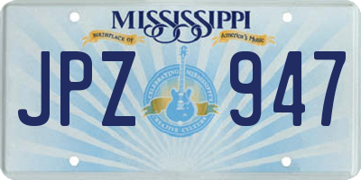MS license plate JPZ947