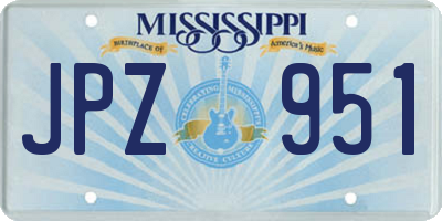 MS license plate JPZ951