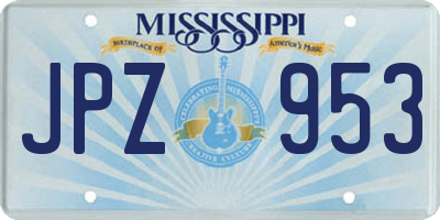 MS license plate JPZ953