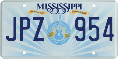 MS license plate JPZ954