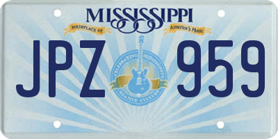 MS license plate JPZ959