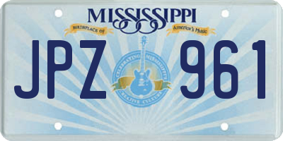 MS license plate JPZ961