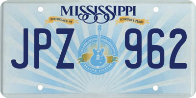 MS license plate JPZ962