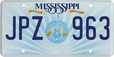 MS license plate JPZ963