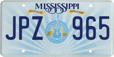 MS license plate JPZ965