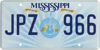 MS license plate JPZ966