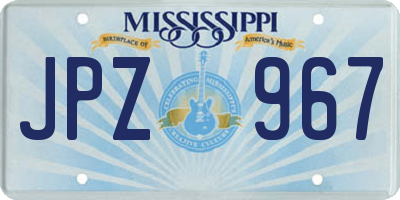 MS license plate JPZ967