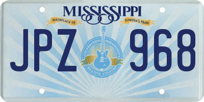 MS license plate JPZ968