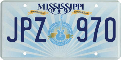 MS license plate JPZ970