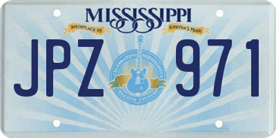 MS license plate JPZ971