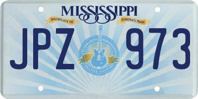 MS license plate JPZ973