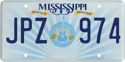 MS license plate JPZ974