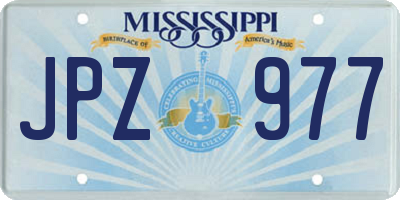 MS license plate JPZ977