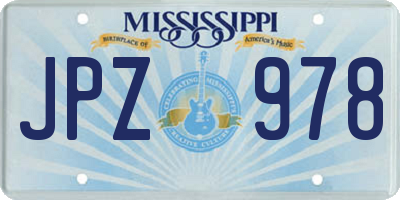 MS license plate JPZ978