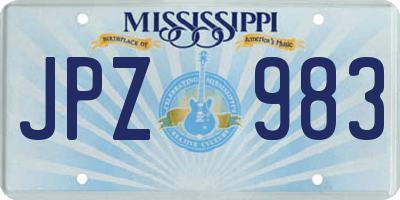 MS license plate JPZ983