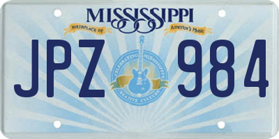 MS license plate JPZ984