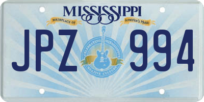 MS license plate JPZ994