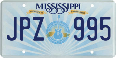 MS license plate JPZ995