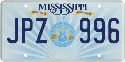 MS license plate JPZ996