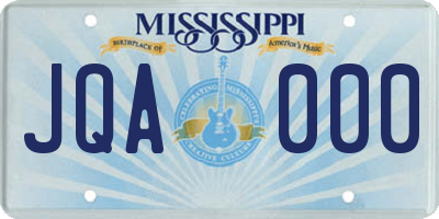 MS license plate JQA000
