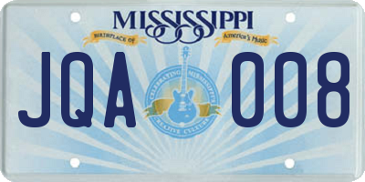 MS license plate JQA008