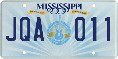 MS license plate JQA011
