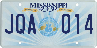MS license plate JQA014