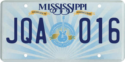 MS license plate JQA016
