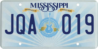 MS license plate JQA019