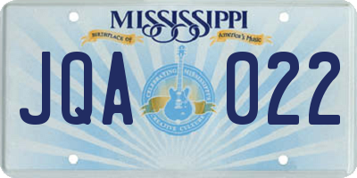MS license plate JQA022