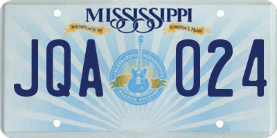 MS license plate JQA024