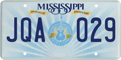 MS license plate JQA029