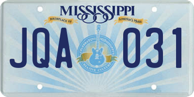 MS license plate JQA031