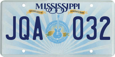 MS license plate JQA032