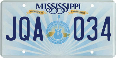 MS license plate JQA034