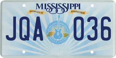 MS license plate JQA036
