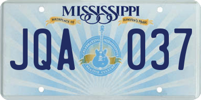 MS license plate JQA037