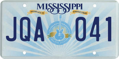 MS license plate JQA041