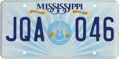 MS license plate JQA046