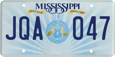 MS license plate JQA047
