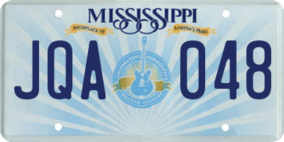 MS license plate JQA048