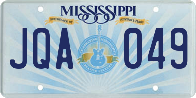 MS license plate JQA049