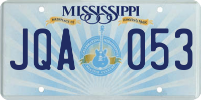 MS license plate JQA053
