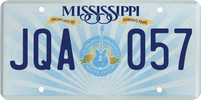 MS license plate JQA057