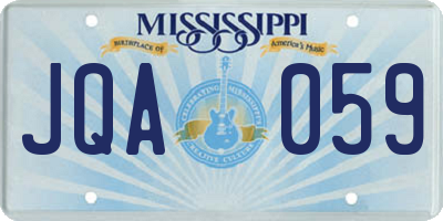 MS license plate JQA059