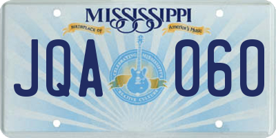 MS license plate JQA060