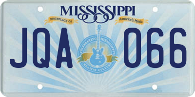 MS license plate JQA066