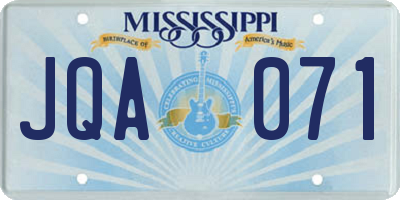 MS license plate JQA071
